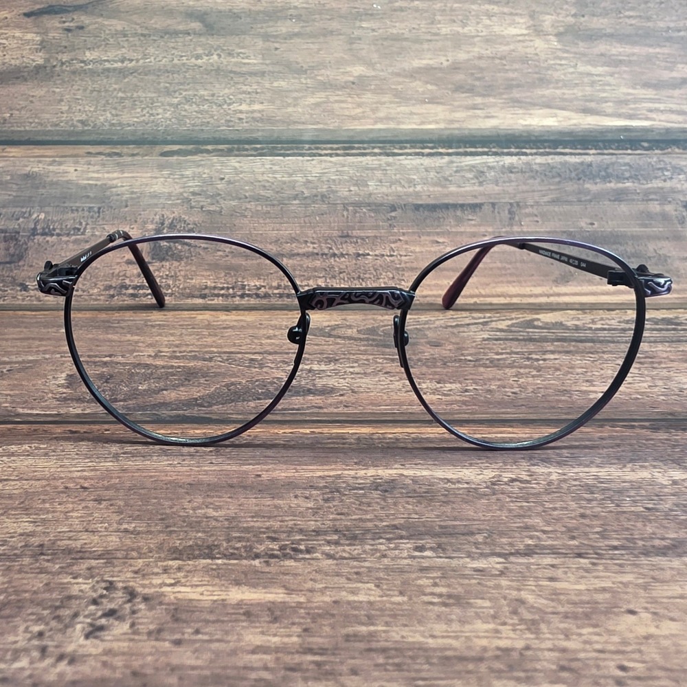 Anne Klein II L-2077 Round Metal Eyeglass Frames Japan 49-20-125 Pewter 044